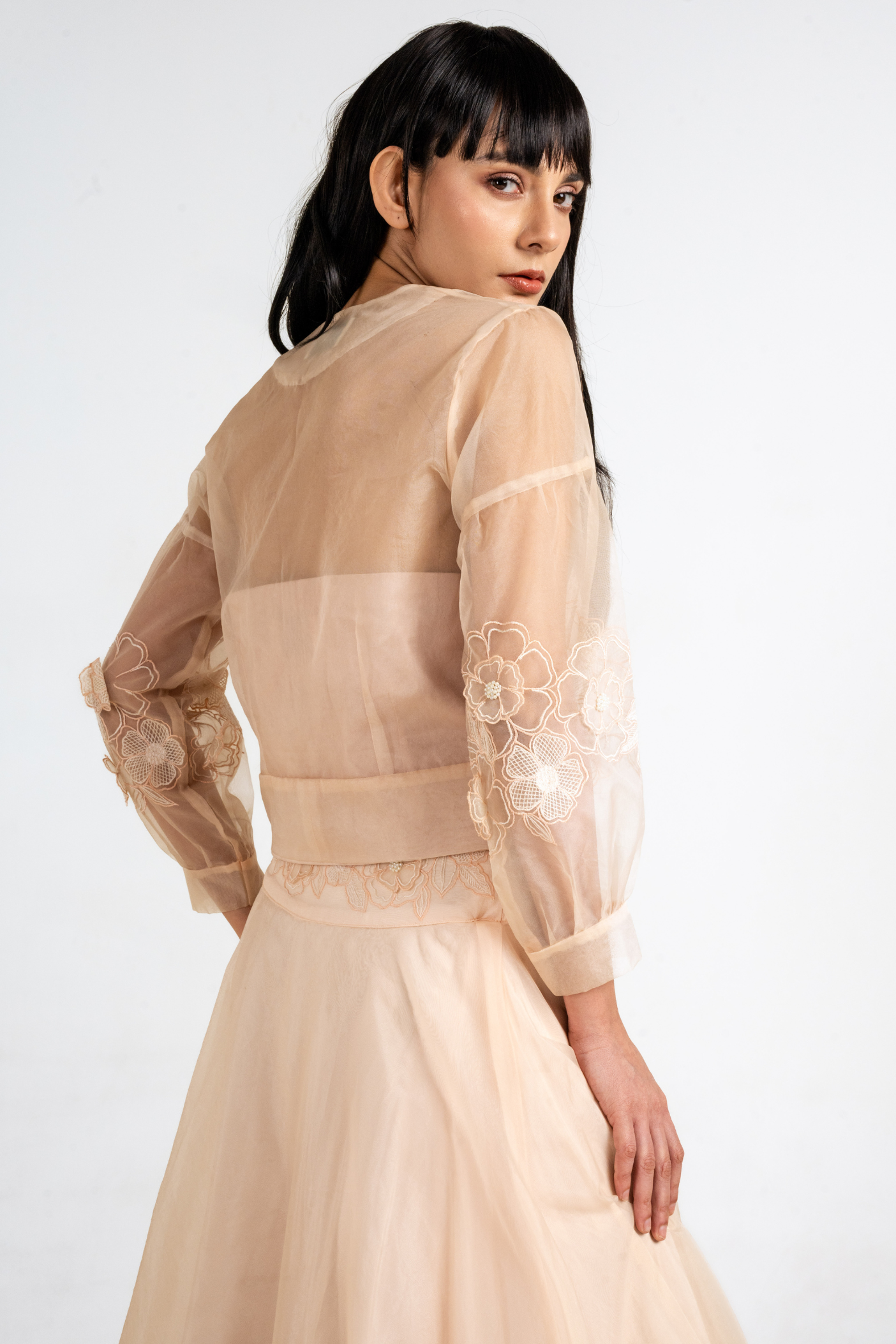 Organza Bloom Bomber & Skirt Set