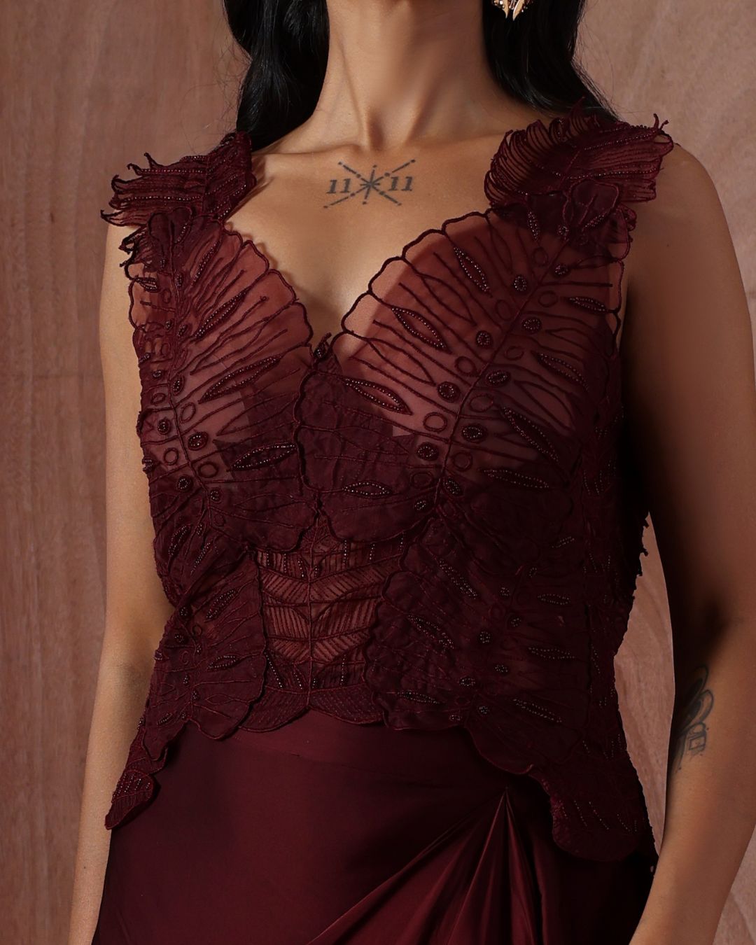 Petal Blouse with Cascade Curl Skirt