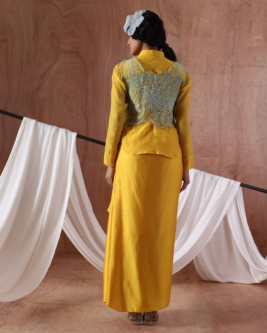 Petal Blouse Structured Cascade Set- (Petal Blouse, Structured Streamline Shirt , Cascade Curl Skirt)