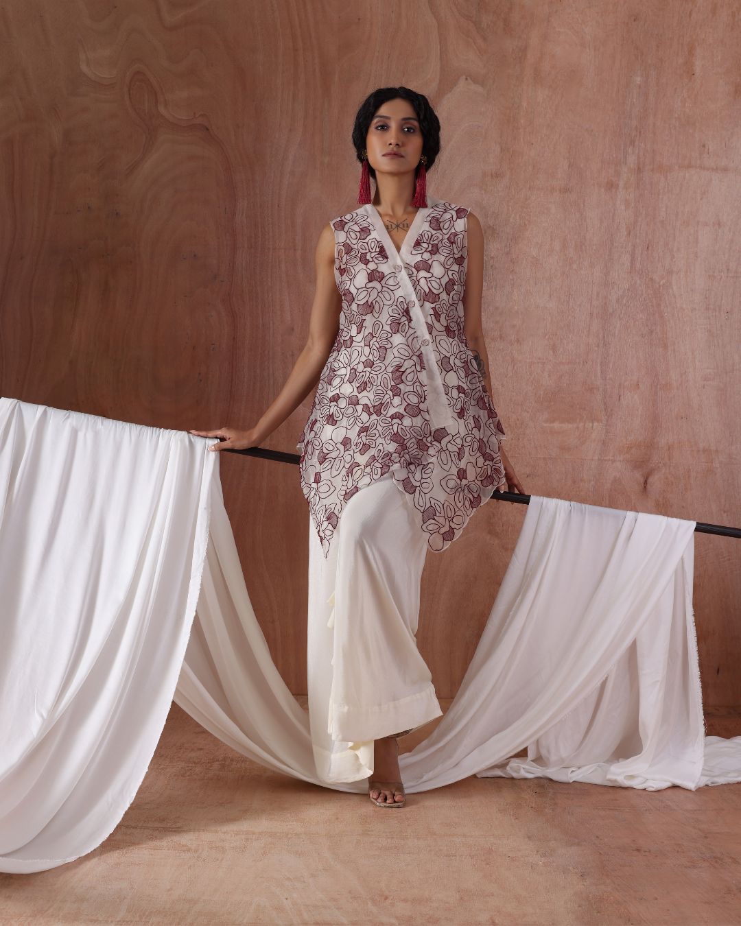 Bloom Veil Set-(Bloom veil Top, Drift Pleat Skirt)