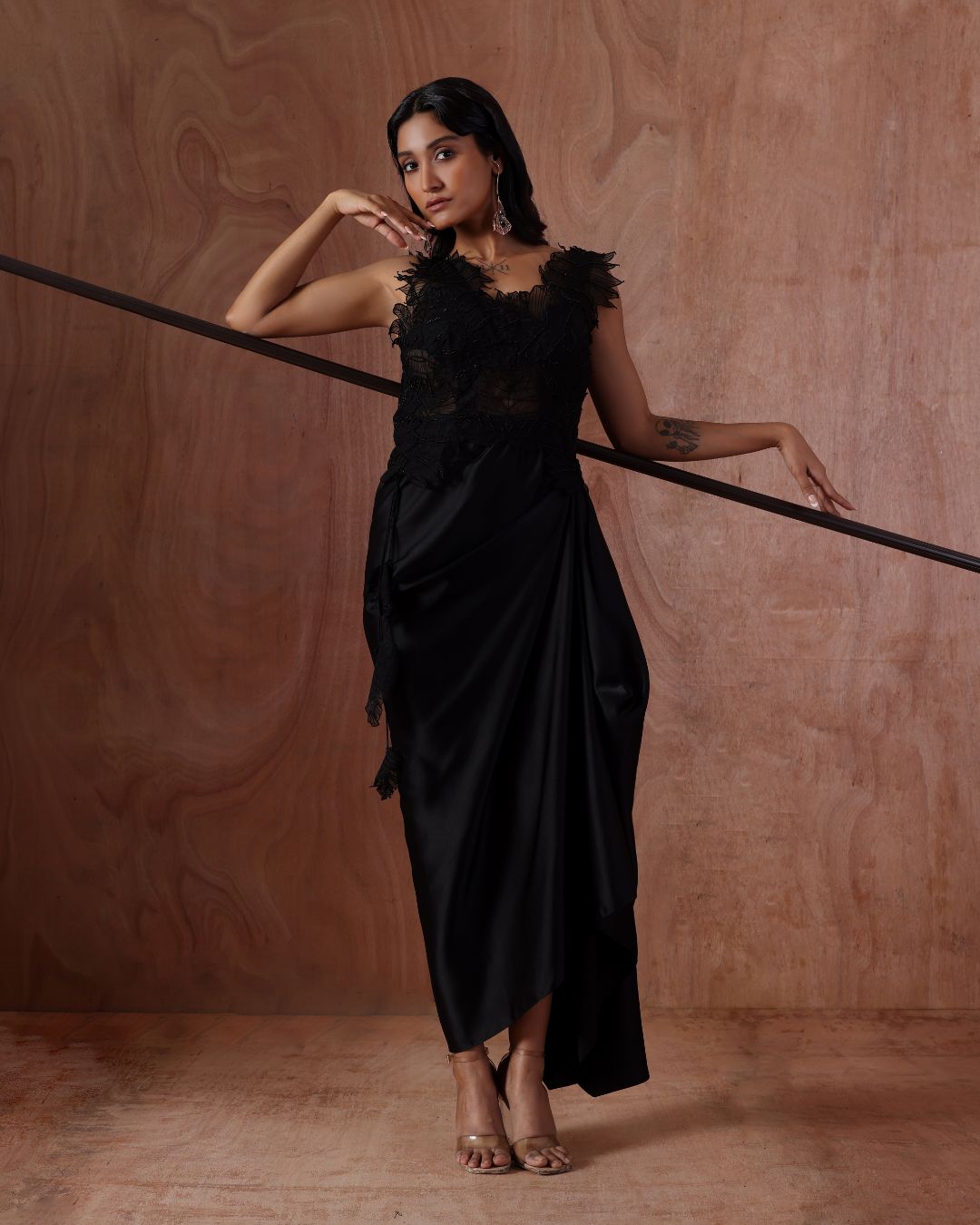 Gleam Petal Drape Dress