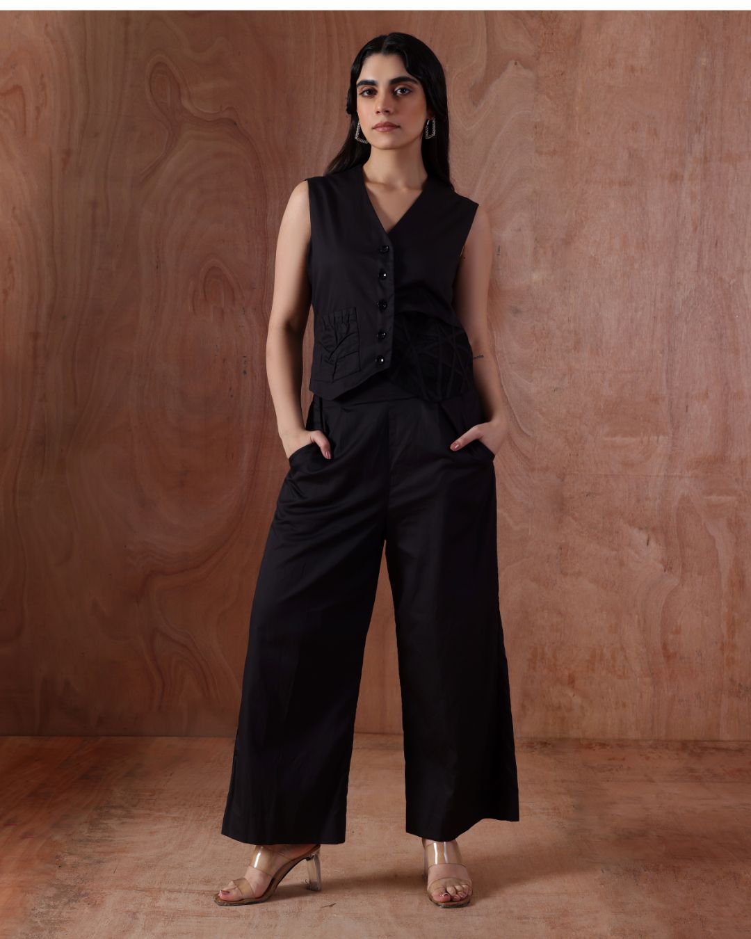 Geometric Structured Waistcoat Set