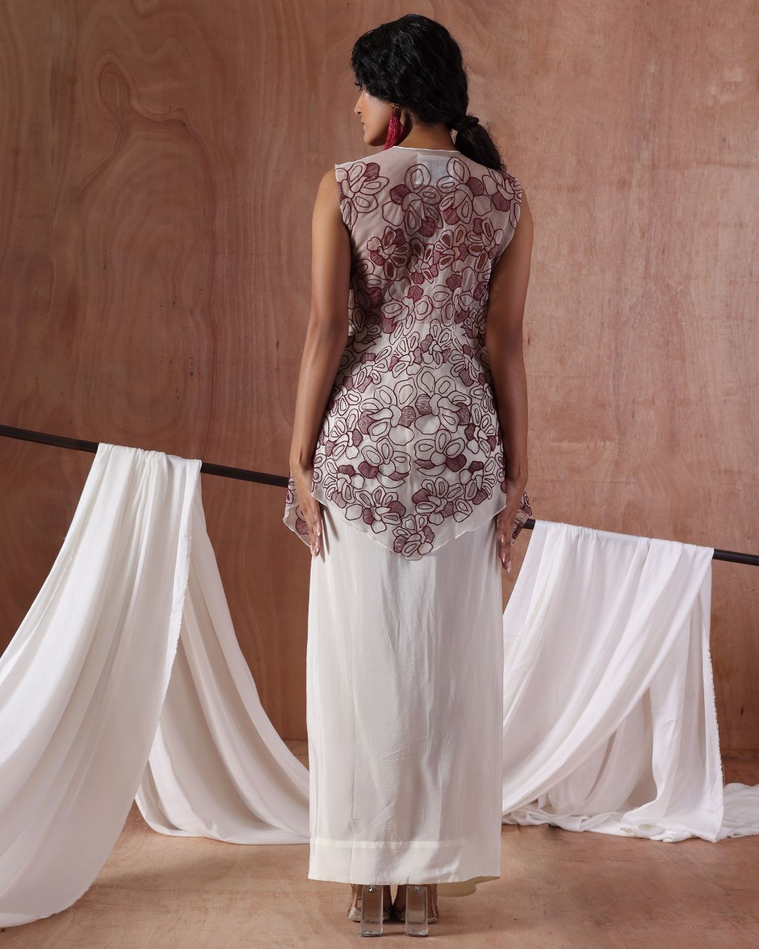 Bloom Veil Set-(Bloom veil Top, Drift Pleat Skirt)