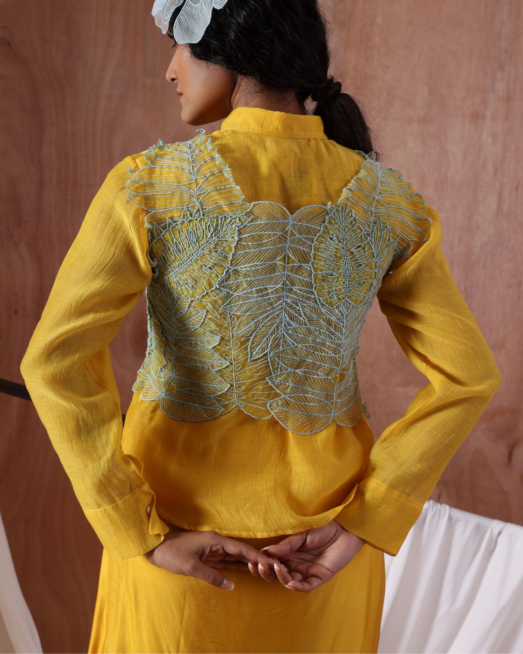 Petal Blouse Structured Cascade Set- (Petal Blouse, Structured Streamline Shirt , Cascade Curl Skirt)