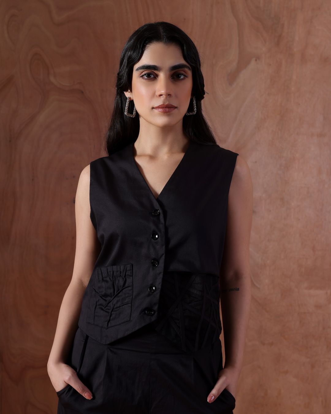 Geometric Structured Waistcoat Set