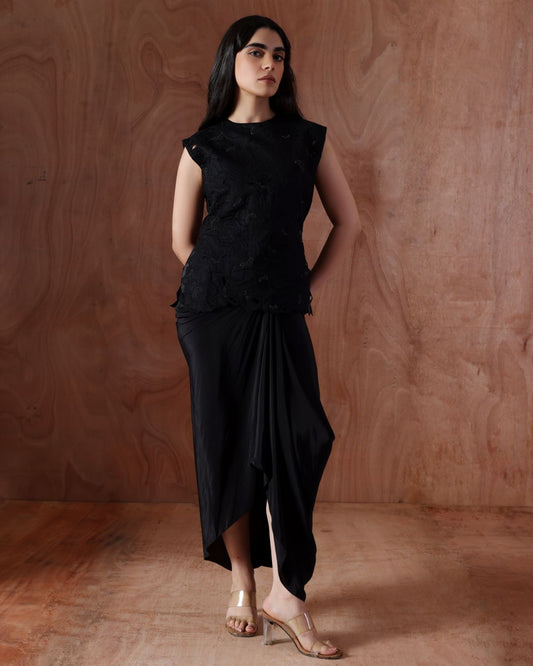 Bloom Quilt blouse, Cascade Curl Skirt