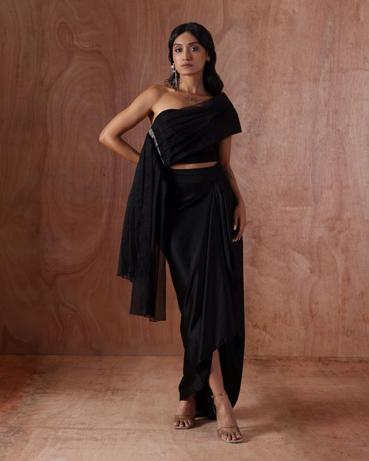 Ripple Blouse with Cascade Curl Skirt