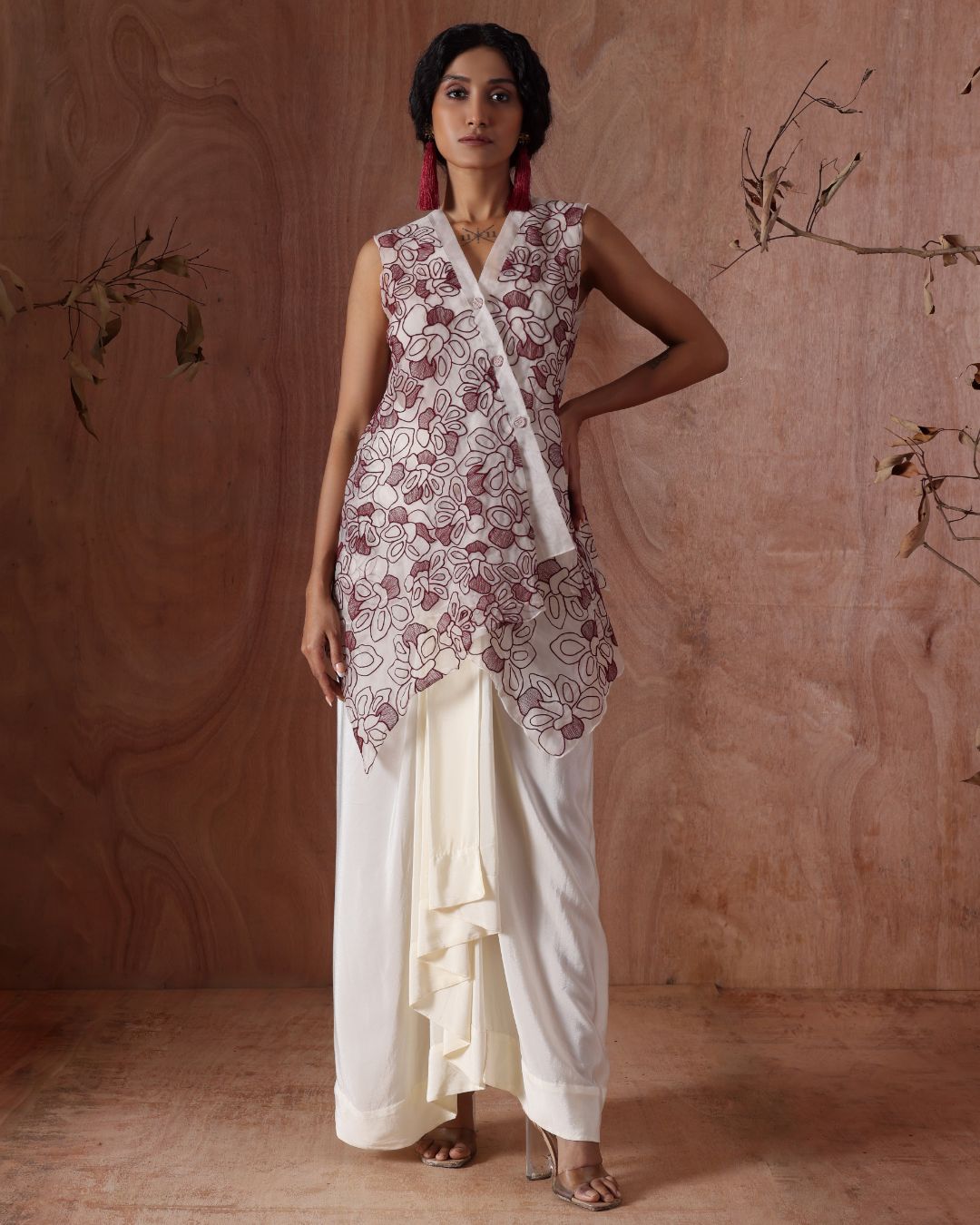 Bloom Veil Set-(Bloom veil Top, Drift Pleat Skirt)