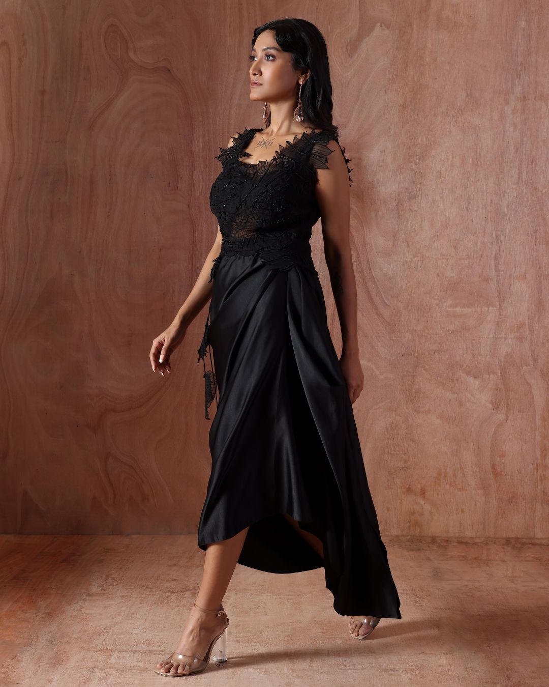 Gleam Petal Drape Dress