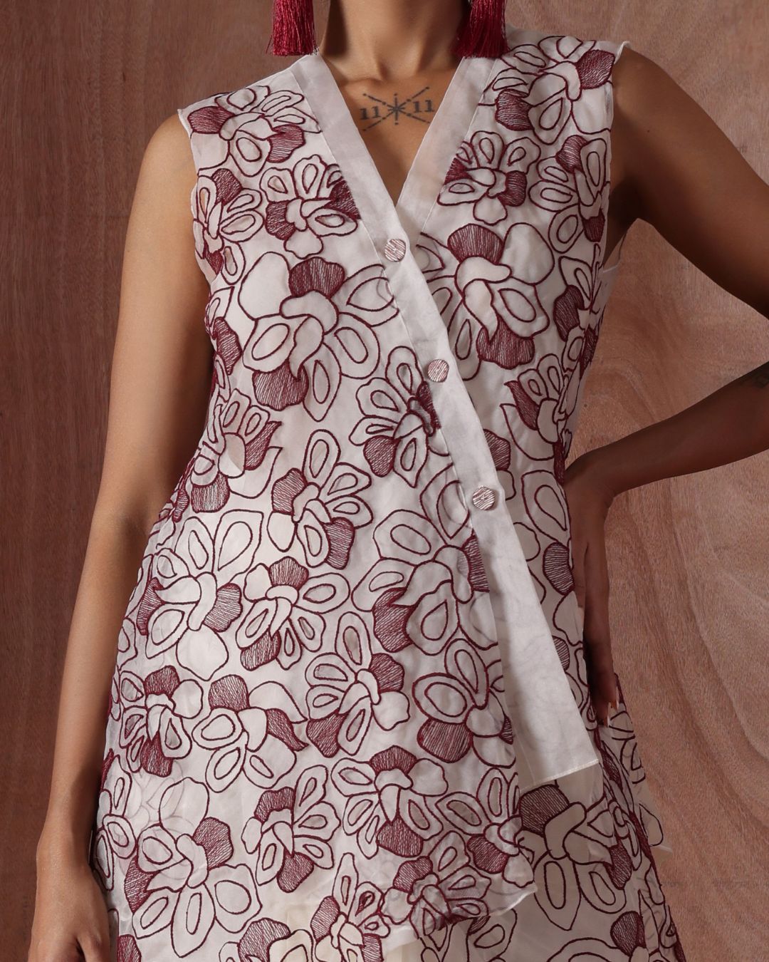 Bloom Veil Set-(Bloom veil Top, Drift Pleat Skirt)