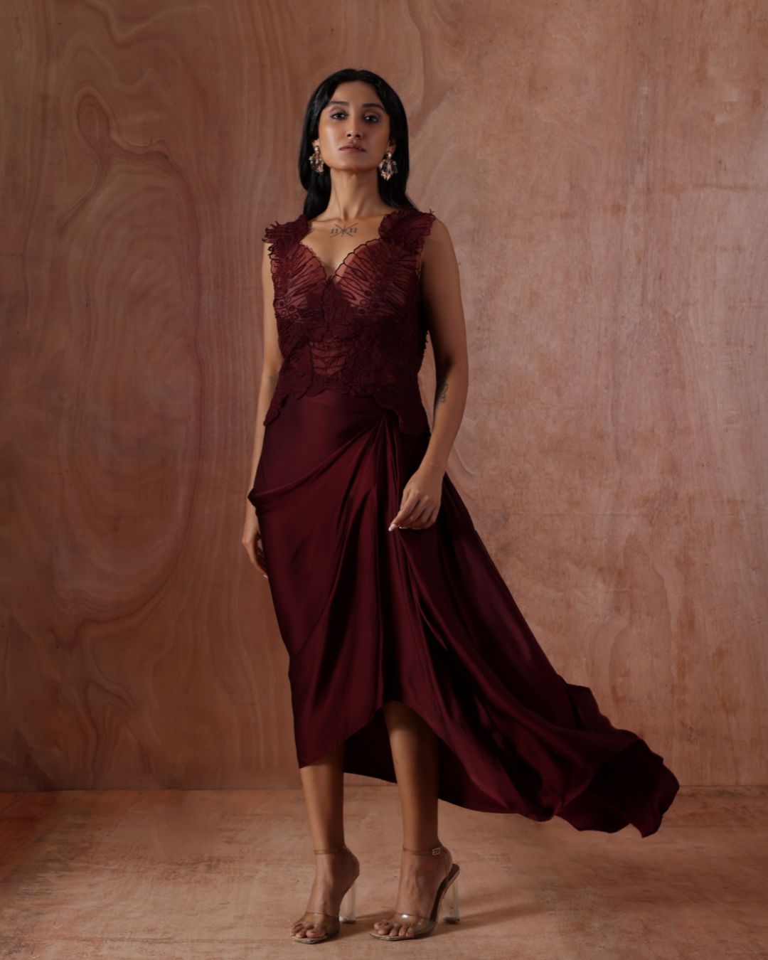 Petal Blouse with Cascade Curl Skirt