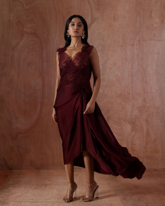 Petal Blouse with Cascade Curl Skirt