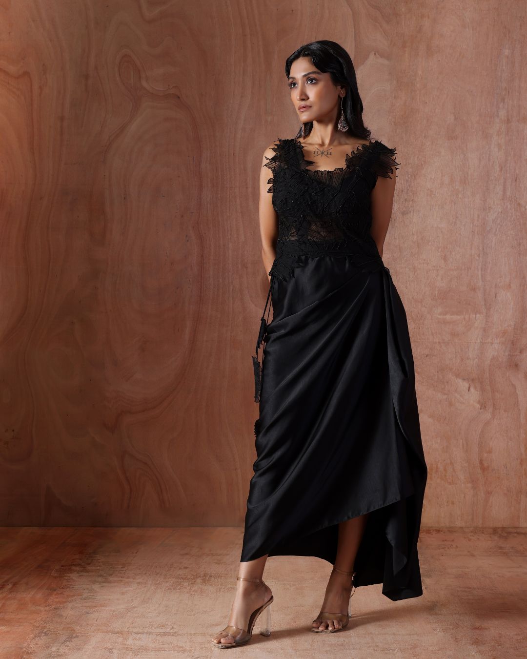 Gleam Petal Drape Dress