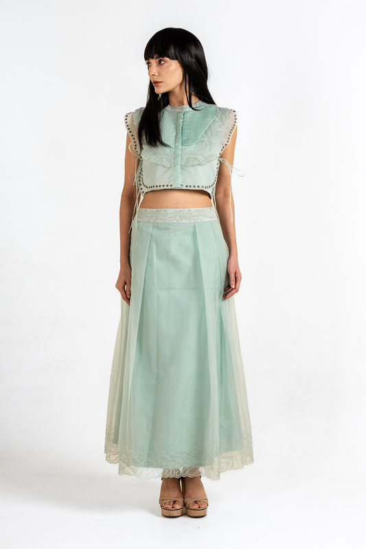Breezy Bloom Sheer Embroidered Tie-Up Set