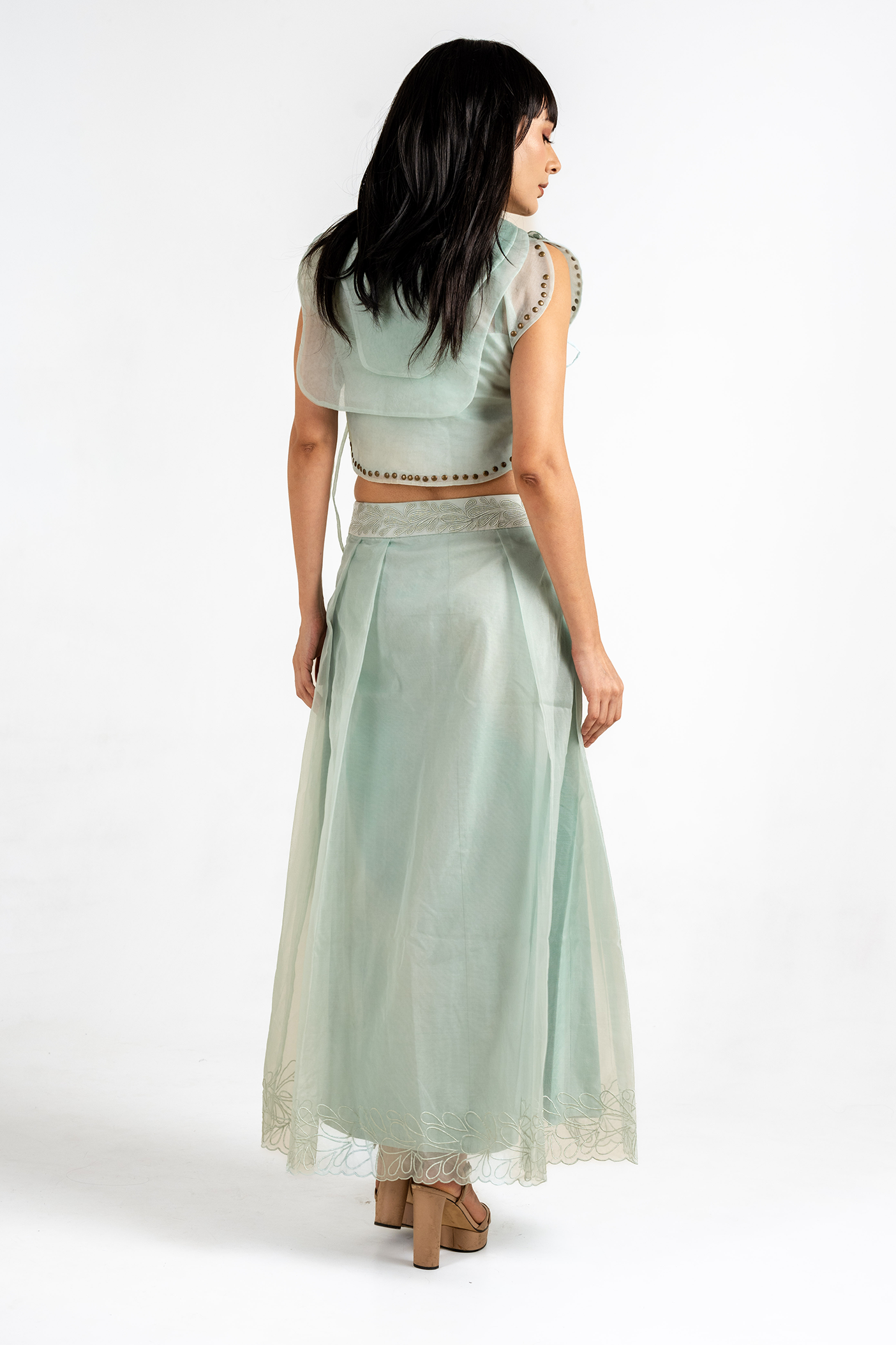Breezy Bloom Sheer Embroidered Tie-Up Set