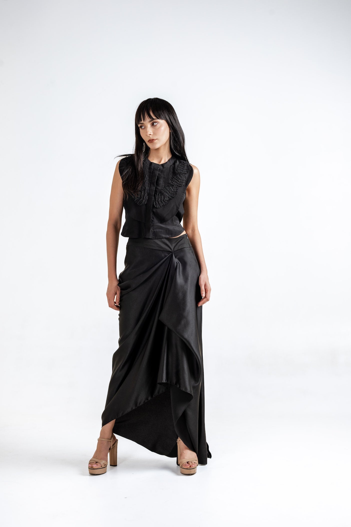 Ethereal Drape Skirt and Sheer Top Co-ord