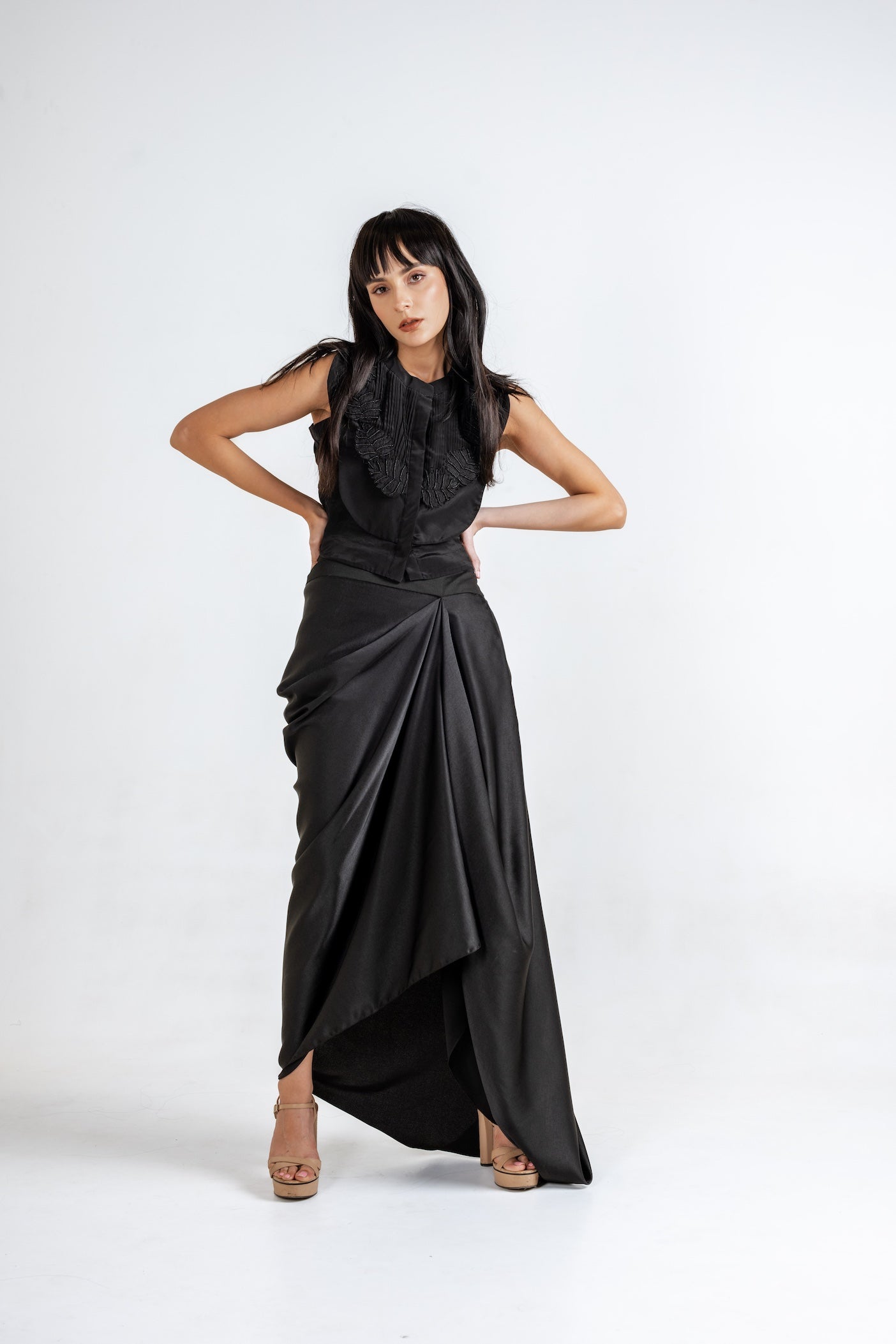 Ethereal Drape Skirt and Sheer Top Co-ord