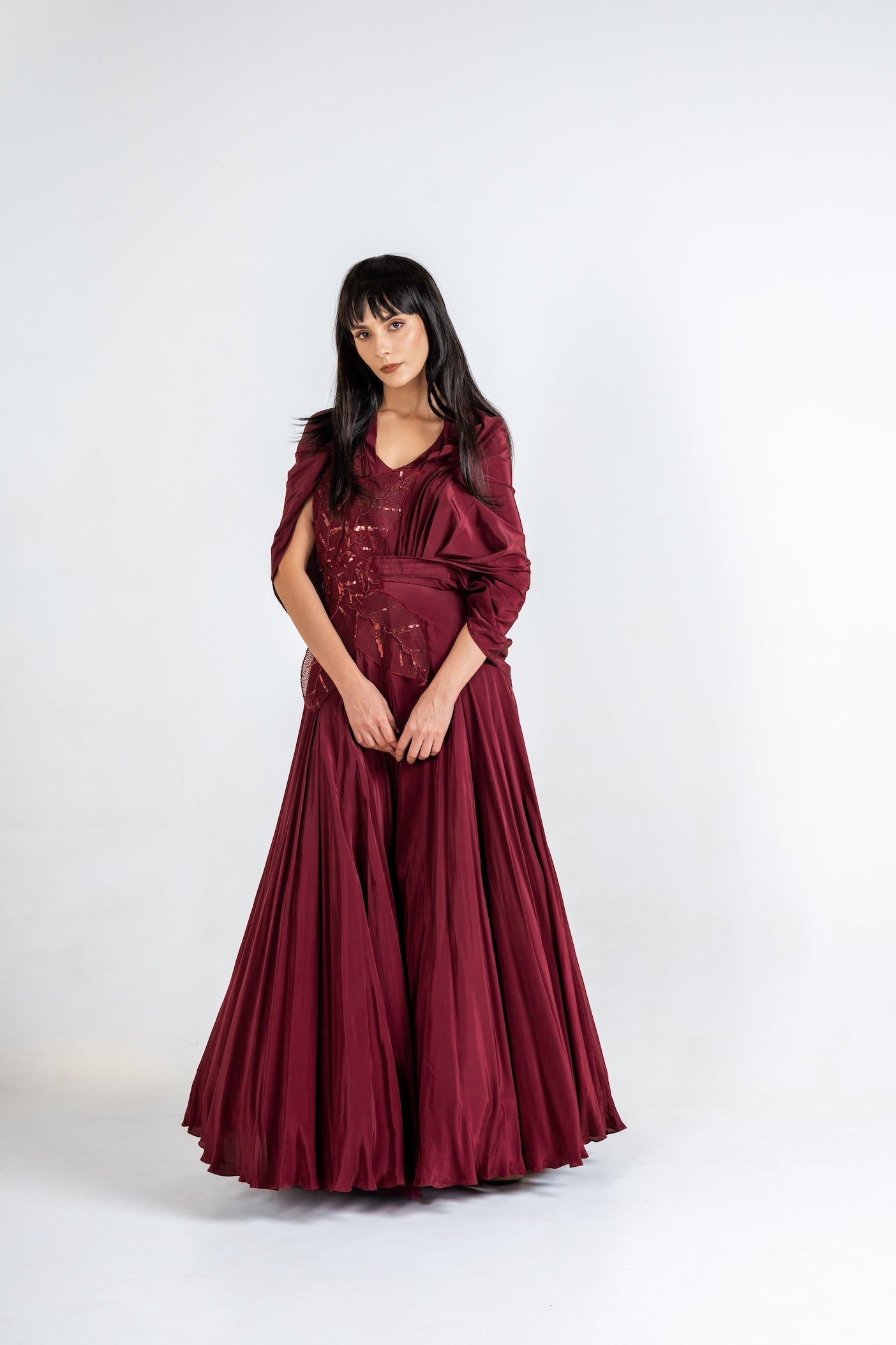 Merlot Sequins Dream Gown