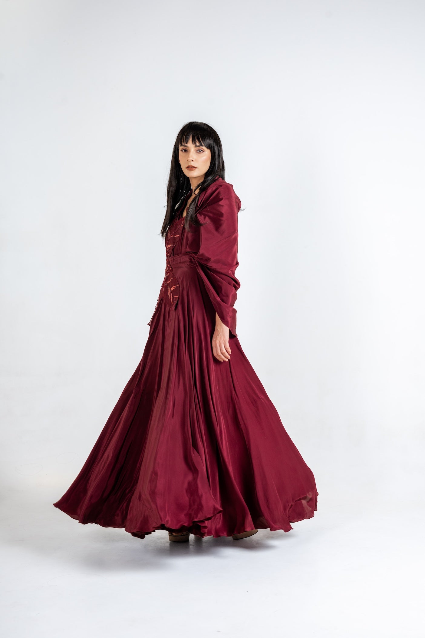 Merlot Sequins Dream Gown