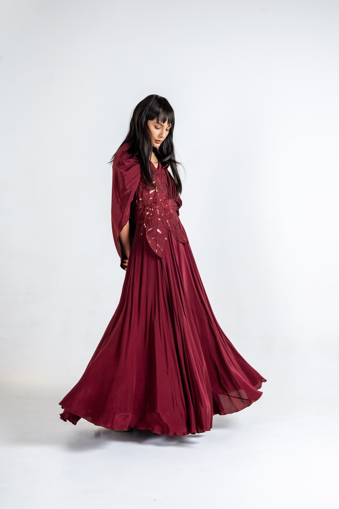 Merlot Sequins Dream Gown