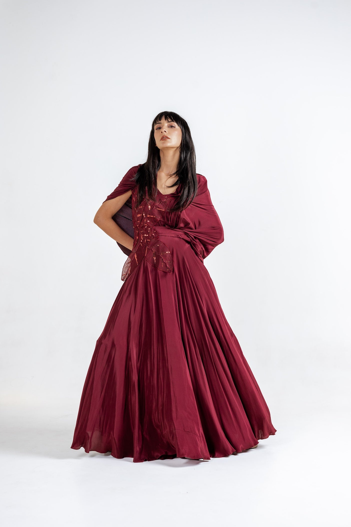 Merlot Sequins Dream Gown