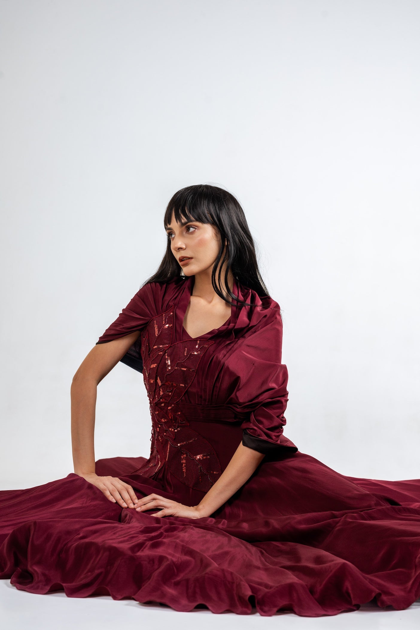 Merlot Sequins Dream Gown