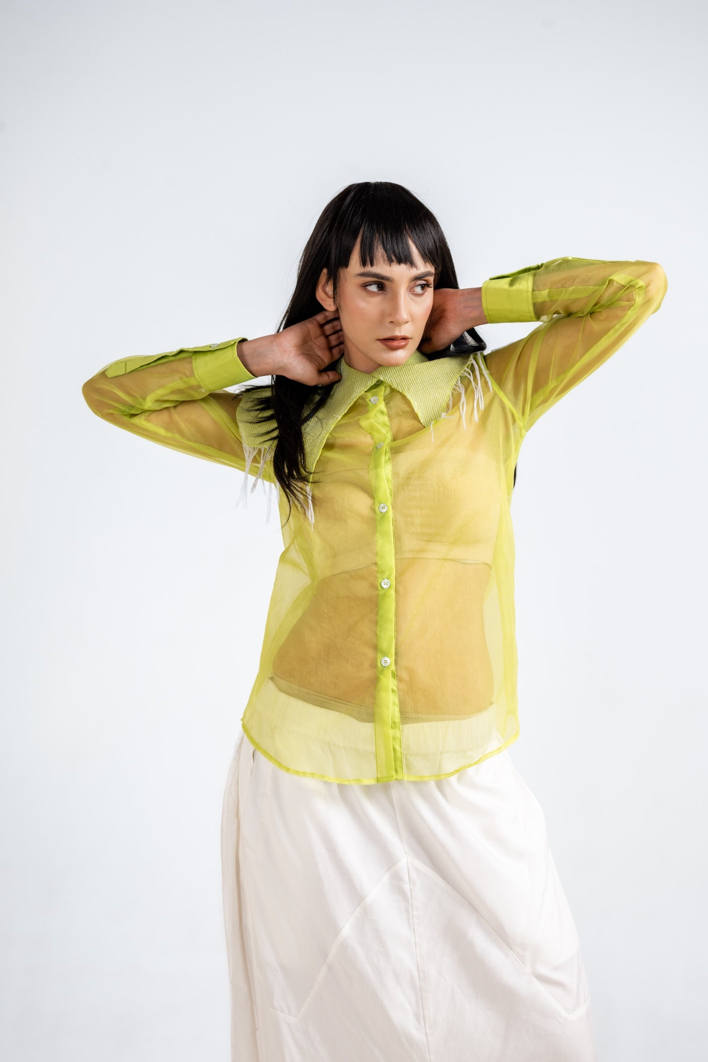 Citrus Collared Sheer Shirt