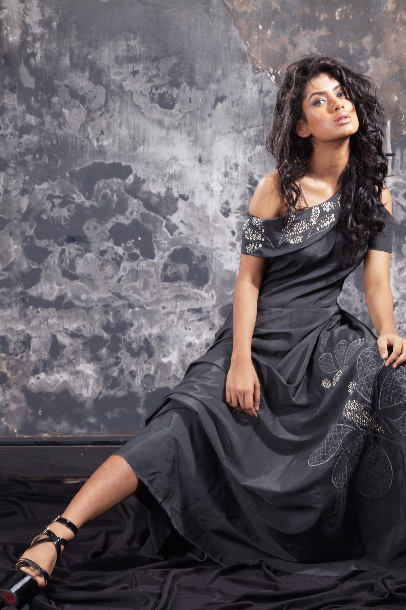 Ember Bloom Gown in Slate Grey