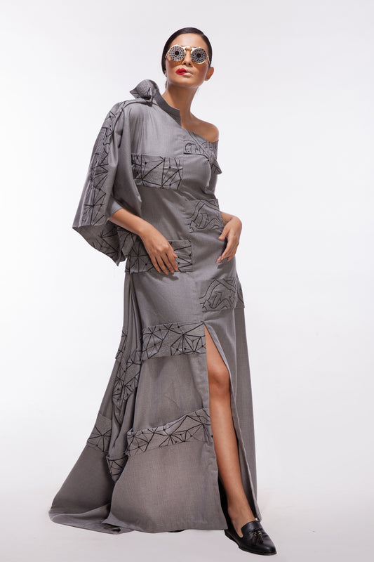 One Shoulder Asymmetrical Gown