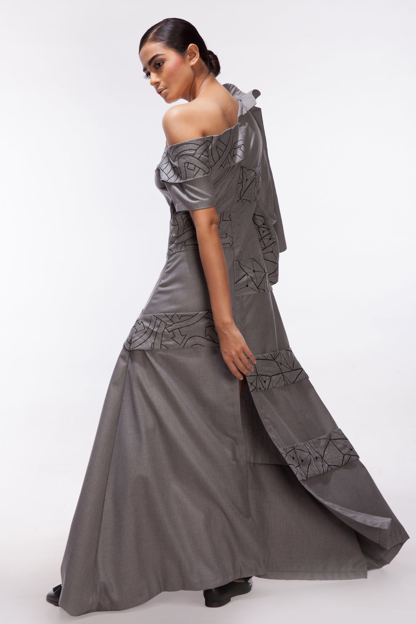 One Shoulder Asymmetrical Gown