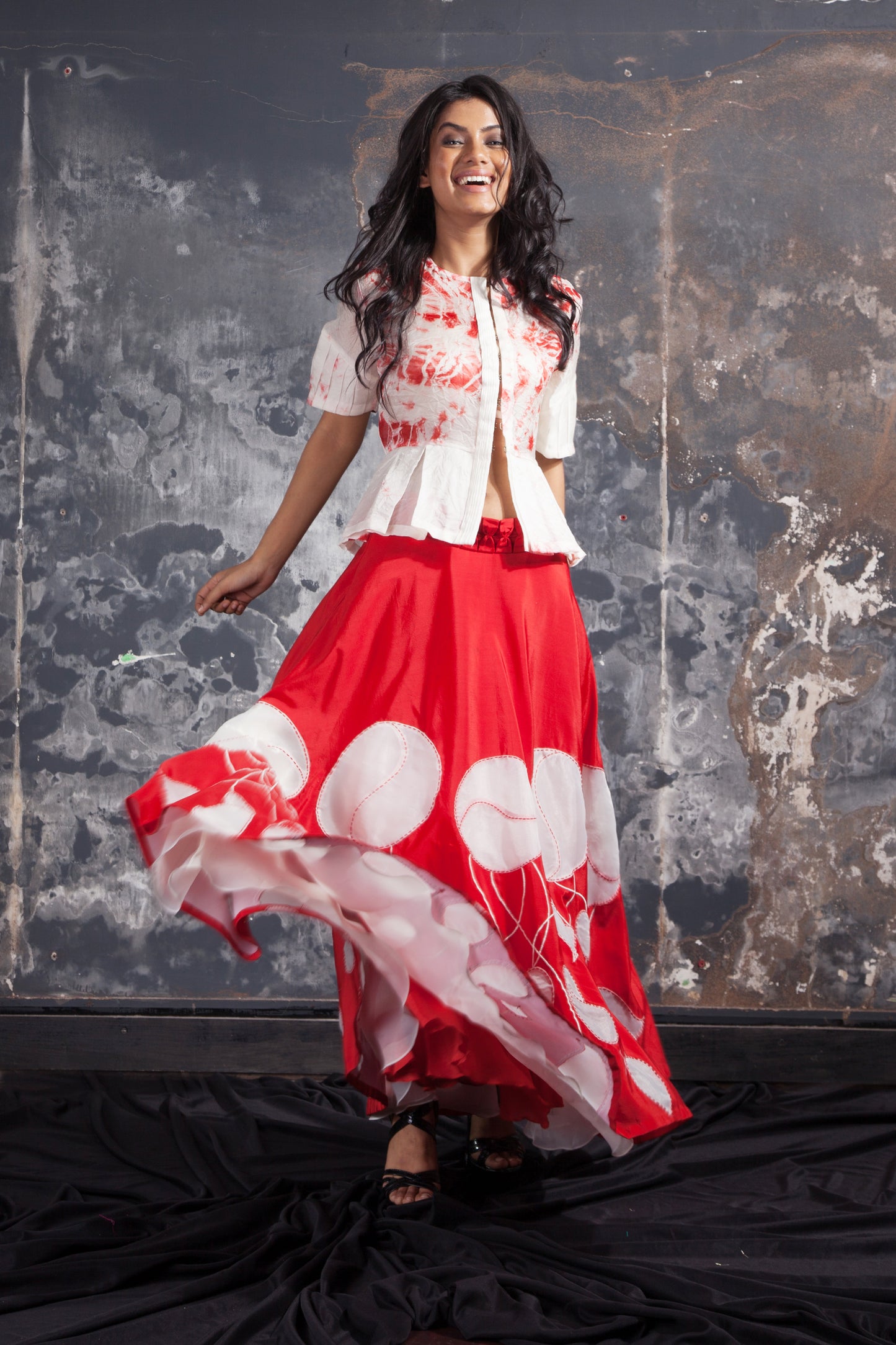 Tie-Dye Peplum Skirt Set