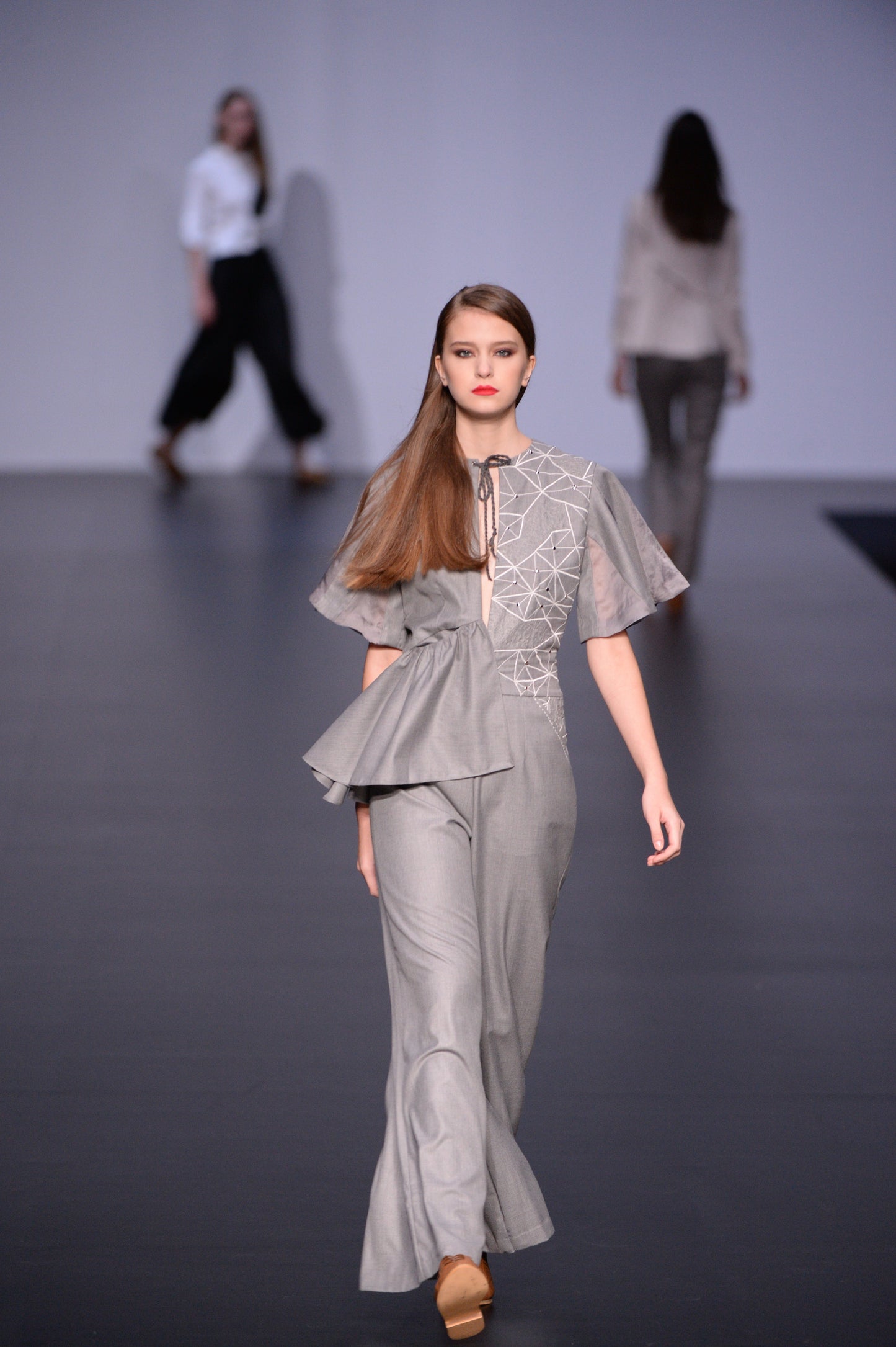 Grey Flared Asymmetrical Jumpsuit